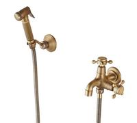 Doccetta Bidet Portatile Set di spruzzatori for WC in bronzo antico e rame, detergente for bidet, rubinetto singolo freddo Bidet doccetta per WC(Color 2)