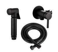 Doccetta di design WC/bidet set completo con miscelatore Mini Shattaf in nero opaco