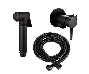 Doccetta di design WC/bidet set completo con miscelatore Mini Shattaf in nero opaco
