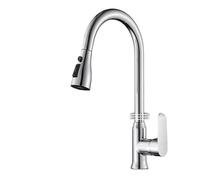 Doccetta estraibile for rubinetto da cucina, rotazione di 360 gradi e rubinetto da cucina monoforo estraibile nero e argento for acqua fredda