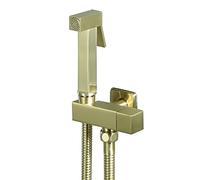 Doccetta for WC Set for pannolini in stoffa Spruzzatore for Bidet for Montaggio a parete Ottone con tubo flessibile for acqua fredda for portatile, cromato(Brushed gold)
