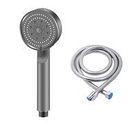 Doccetta in acciaio inox ad alta pressione, soffione doccia a risparmio idrico ad alta pressione 5 posizioni ugello manuale regolabile set doccia supporto tubo accessori da bagno (Gun Grey2)