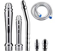 Doccetta in Aluminium per uomo e donna - 3 stili con 3 ugelli intercambiabili - Doccia Sistema di Pulizia Profonda con Tubo Doccia da 59 pollici (Argento)