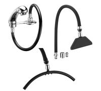 DOCCETTA LAVANDINO KIT UNIVERSALE COMPLETO doccetta classica con acqua-stop e 2 soffioni TUBO FLESSIBILE PER LAVATESTA PARRUCCHIERE - BARBIERE -