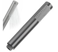Doccetta per bagno, universale, soffione doccia ad alta pressione con forma cilindrica in acciaio inox, a risparmio energetico, con attacco standard da 1/2", soffione doccia con ugelli in silicone