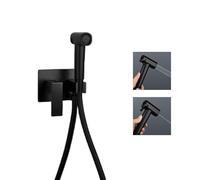 Doccetta per Bidet, 2 Modalità Spruzzatore per WC Nascosto Acqua Calda e Fredda, Kit Doccetta per Bidet a Mano con 1.2m Tubo Flessibile e Supporto, G1/2, Nero