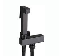 Doccetta per bidet, colore, supporto da parete per WC, in ottone, rubinetti per WC, acqua fredda, soffione per igiene personale e pulizia (Nero)