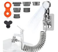 Doccetta per Lavandino Bagno con Tubo Estensibile 3M Doccino per Lavandino Cucina Doccetta Per Doccia,Doccetta per Bidet Doccino per Bidet Set Soffione Doccia con 6 Adattatore per Doccia e Bide