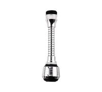 Doccetta per rubinetto da cucina, Rubinetto da cucina Testina spray Gorgogliatore rotante universale Risparmio acqua Argento Nero(Long)