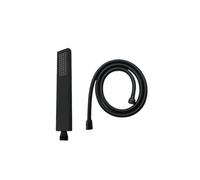 Doccetta quadrata in ottone cromato/nero/oro/grigio/bianco con soffione a parete e supporto in metallo for tubo flessibile da 150 cm(Black 2 PCS)