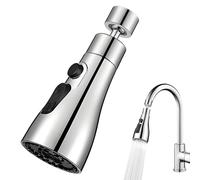 Doccetta rubinetto cucina 360° girevole 3 modalità rubinetto cucina universale montalatte rubinetto cucina per lavello (argento)