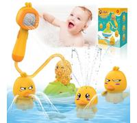 Doccetta Staccabile Anatra per Neonati,3 Anatra Giocattoli da Bagno, Giochi Vasca da Bagno Bambini 1 2 3 Anni,Giocattoli da Doccia Acqua,Giochi Bagnetto Neonato,Giocattolo Elettrico per Vasca da bagno