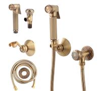 Doccette a Mano Bidet in Ottone Vintage, Spruzzatori per Bidet Set | Doccetta per Bidet per WC, Incluso Staffa per Tubo Flessibile