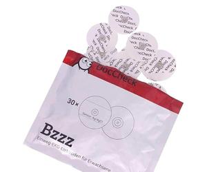 DocCheck Elettrodi usa e getta "Bzzz" - 30 pezzi, presa a pressione, Ø 50 mm, schiuma, per ECG ed ergometria, buone proprietà di contatto, conducibilità continua, elevato comfort, delicato sulla pelle