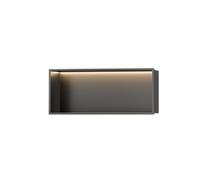 Doccia a LED 70 x 20 x 10 cm in acciaio inox da incasso a parete, nessuna piastrella necessaria, mensola da bagno integrata, design moderno per spa come esperienza