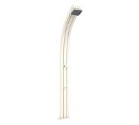 Doccia a riscaldamento solare Arkema A120/9001 Spring Sabbia Doccia solare dal design curvo totalmente in alluminio con trattamento anticorrosione Verniciata a polvere Serbatoio con capacità di 30 litri Altezza 224cm Peso 15kg Con miscelatore e lavapiedi