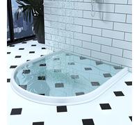 Doccia Acqua Splash Guard Autoadesivo, Alto 3 4 Pollici Bianco Doccia Barriera Pavimento Tappo dell'Acqua per Mantenere L'acqua nella Doccia Controsoffitto Cucina, H 10CM/4IN 1.2M/4FT/48IN
