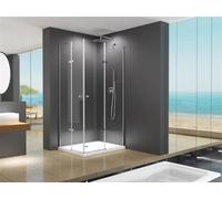 Doccia angolare con cabina doccia Josefine 100 x 80 x 195 cm senza piatto doccia
