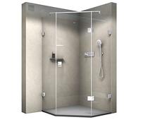 Doccia angolare EX415 80 x 80 cm porta girevole vetro temprato revêtement NANO senza piatto doccia