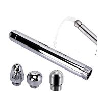 Doccia Clistere Accessori per Alluminio 3 Soffione doccia Ugello dell'acqua Risciacquo anale Kit di pulizia vaginale Detergente + Borsa da trasporto in velluto