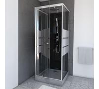 Doccia completa MARWELL Doccia completa Dusy 70 x 70 x 225 cm - set completo incl. piatto doccia e rubinetto - doccia rotonda con ingresso frontale