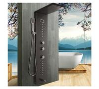 Doccia con controllo touch, Pannello doccia con display digitale della temperatura, getti del di massaggio del corpo, colonna doccia con asciugamani, miscelatore for vasca da bagno e doccia(9019O)