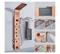 Doccia con controllo touch, Rubinetto for doccia con luce a LED nera Bagno SPA Massaggio Doccia a getto Colonna Cascata Pannello doccia a pioggia Bidet Spruzzatore Rubinetto(8009 Rose gold)