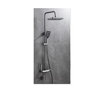 Doccia con controllo touch, Set doccia digitale a LED Bagno Miscelatore caldo freddo doccia Montaggio a parete SPA Rubinetto for vasca a pioggia Soffione quadrato moderno(E Painted Gray)