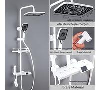 Doccia con controllo touch, Set Rubinetto Doccia Rubinetto Doccia A Pioggia Bagno Con Display Digitale, Colonna Doccia A Pioggia Con Rubinetto Bidet Bianco Nero Grigio(White-A)