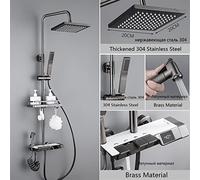 Doccia con controllo touch, Set Rubinetto Doccia Rubinetto Doccia A Pioggia Bagno Con Display Digitale, Colonna Doccia A Pioggia Con Rubinetto Bidet Bianco Nero Grigio(3)