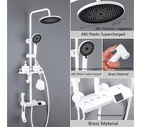 Doccia con controllo touch, Set Rubinetto Doccia Rubinetto Doccia A Pioggia Bagno Con Display Digitale, Colonna Doccia A Pioggia Con Rubinetto Bidet Bianco Nero Grigio(White-C)