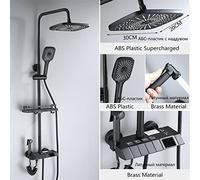 Doccia con controllo touch, Set Rubinetto Doccia Rubinetto Doccia A Pioggia Bagno Con Display Digitale, Colonna Doccia A Pioggia Con Rubinetto Bidet Bianco Nero Grigio(Black-A)