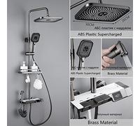 Doccia con controllo touch, Set Rubinetto Doccia Rubinetto Doccia A Pioggia Bagno Con Display Digitale, Colonna Doccia A Pioggia Con Rubinetto Bidet Bianco Nero Grigio(Gray-A)