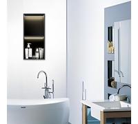 Doccia con luce LED in acciaio inox - Incasso a parete rt per bagno, nessuna piastrella necessaria, design moderno per una facile installazione ed elegante nization