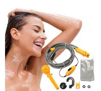 Doccia da campeggio all'aperto portatile, Pompa per doccia da campeggio esterna elettrica 12V, Docce da portatili con soffione doccia, attrezzatura da, alimentate da accendisigari