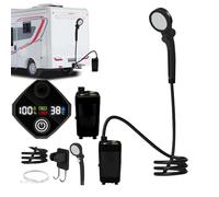 Doccia da Campeggio - Doccia da Viaggio Ricaricabile con Display LED - Pompa Impermeabile con 3 modalità Getto per Lavaggio Auto Bagno Animali Viaggi Escursionismo Giardino Spiaggia