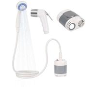 Doccia da campeggio - Doccia portatile per esterni con ugello spray regolabile, design leggero e compatto, con batterie ricaricabili per escursionismo, spiaggia e viaggi, Cap