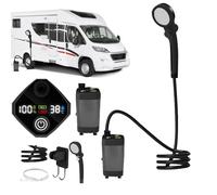 Doccia da campeggio, doccia ricaricabile per camper con display LED | 3 modalità di spruzzo, pompa impermeabile per escursionismo spiaggia e viaggio bagno per animali domestici