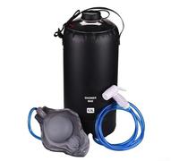 Doccia da campeggio portatile, 12 l, 500D, in PVC, pieghevole, per esterni, per campeggio, escursionismo, spiaggia, avventure (nero)