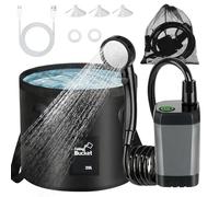Doccia da Campeggio Portatile 20L Secchio Pieghevole 6000mAh Display LED | Set doccia esterna 6000mAh Doccia Portatile IPX7 impermeabile secchio 20L soffione per campeggio, giardino e viaggi