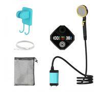 Doccia da Campeggio Portatile con Display Led Intelligente e Pompa Doccia Esterna Ricaricabile da 9000 Mah, Ideale for Campeggio, Escursionismo, Toelettatura di Animali Domestici e Lavaggio Auto