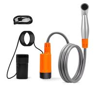 Doccia da campeggio portatile, doccetta elettrica con ricarica USB, forte flusso d'acqua, include ventosa e gancio a S, ideale per campeggio e viaggi