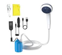 Doccia da campeggio portatile PD, ricarica rapida, USB-C a USB-C, adattatore per auto da 12 V, set doccia da esterno con filtro e tubo da 1,8 m, per campeggio, camper, viaggi, biancheria per cani (blu