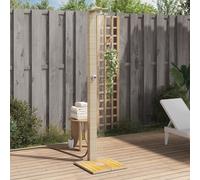 vidaXL Doccia da esterno AX Base doghe e soffione Polyrattan e legno acacia Beige 50x55x224 cm