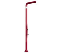 Doccia da Esterno Tradizionale FUNNY YANG CON LAVAPIEDI ROSSO, per Giardino Dimensioni 17x17x h 210 cm peso 9,5 kg, Miscelatore Arkema caldo freddo rosso