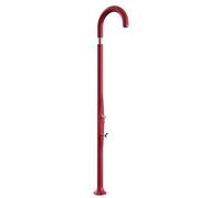 Doccia da Giardino Piscina in Resina FUNNY YIN RUBY CON LAVAPIEDI Dimensioni 232x30x17 cm - peso 9,5 kg design Curvo Con Miscelatore Caldo-Freddo rosso
