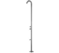 Sined Quartu Doccia Per Esterni In Acciaio 316l Con Soffione e Lavapiedi h 2289 Cm Inox Attacchi a Scomparsa Sulla Base
