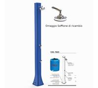 Doccia da Esterno in Resina A riscaldamento solare BIG HAPPY FIVE CON LAVAPIEDI 36 lt Dimensioni 26x20,5x h 220 cm - peso 17,5 kg Colore Blu blu