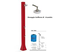 Doccia da Esterno in Resina A riscaldamento solare BIG HAPPY FIVE CON LAVAPIEDI 36 lt Dimensioni 26x20,5x h 220 cm - peso 17,5 kg Colore Arancio arancione