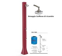 Doccia da Esterno in Resina A riscaldamento solare BIG HAPPY FIVE CON LAVAPIEDI 36 lt Dimensioni 26x20,5x h 220 cm - peso 17,5 kg Colore Rosso rosso